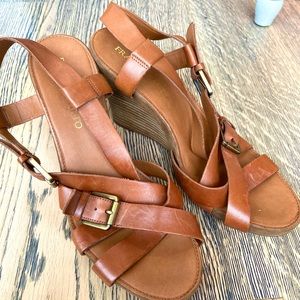 Franco Sarto Leather Wedge Heels
